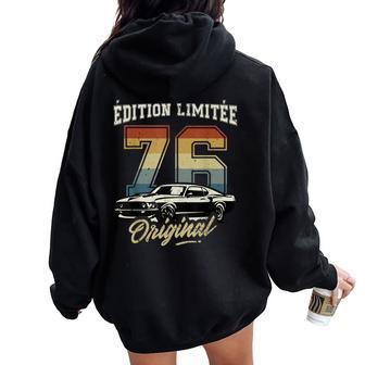 1976Intage Anniversaire Retro Pour Homme 70S Et 80S Sweat à capuche oversize pour femme avec imprimé dans le dos - Cadeauxyz