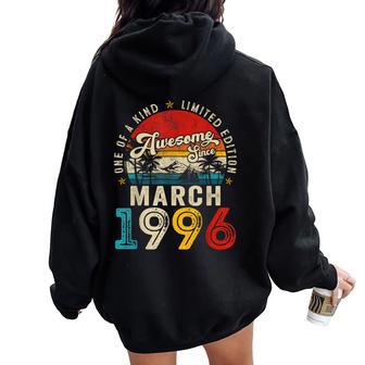 30 Year Old Awesome Since March 1996 30Th Birthday Women Women Oversized Hoodie Back Print - Thegiftio UK