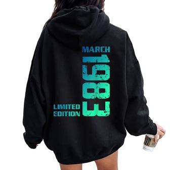 40 Cumpleaños Hombre 40 Años Regalos Marzo 1983 Women Oversized Hoodie Back Print - Regaloses