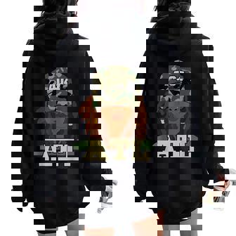 404 Atlanta Native Black Woman Locs Camo Hat Women Oversized Hoodie Back Print - Thegiftio