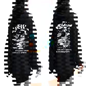 4th Birthday Astronaut Space Rocket Four Years Old Boys Women Oversized Hoodie Back Print | Mazezy