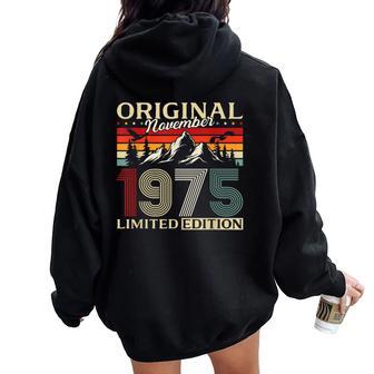 50 Cumpleaños Hombre Regalo Noviembre 1975 Women Oversized Hoodie Back Print - Regaloses