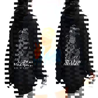 504 New Orleans Camo Hat Woman Women Oversized Hoodie Back Print | Mazezy