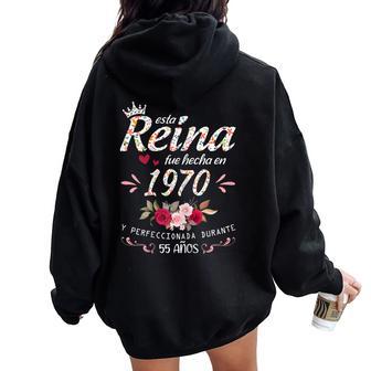55 Años Cumpleaños Hecha En 1970 55 Cumpleaños Regalo Women Oversized Hoodie Back Print - Regaloses