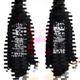 55歳 1971年4月 花柄 55歳 誕生日 男性 女性 レディース オーバーサイズ パーカー バックプリント - Kawaiitshirt