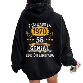 56 Años Cumpleaños Hombres Es Fabricado En 1970 Women Oversized Hoodie Back Print - Regaloses