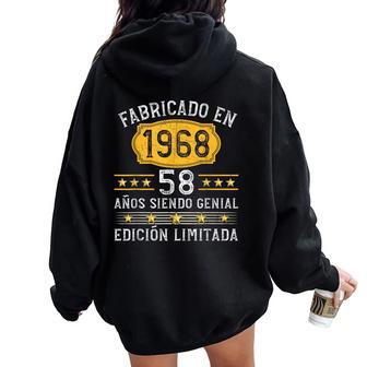 58 Años Cumpleaños Hombre Fabricado En 1968 Women Oversized Hoodie Back Print - Regaloses