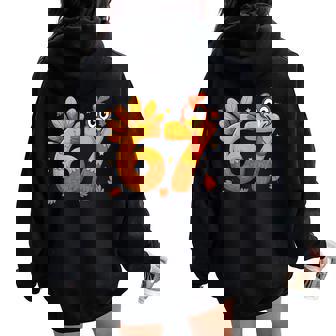 6 7 Thanksgiving Turkey Six Seven Men Women Women Oversized Hoodie Back Print | Mazezy