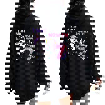 I Was 6 Now Im 7 Unicorn Birthday For Men Women Kid Women Oversized Hoodie Back Print | Mazezy