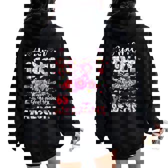 65歳 1961年4月 花柄 65歳 誕生日 男性 女性 レディース オーバーサイズ パーカー バックプリント - Kawaiitshirt