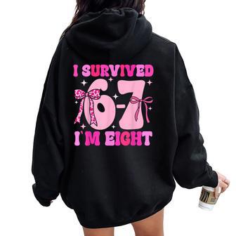 8Th Birthday Girl Outfit Bruh Im 8 Year Old Girls Women Oversized Hoodie Back Print | Mazezy