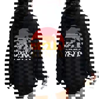 African Wildlife Vacation Kenyan Culture Lover Kenya Women Oversized Hoodie Back Print | Mazezy