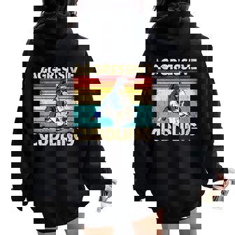 Aggressive Cuddling Brazilian Jiu-Jitsu BJJ Martial Arts Women Oversized Hoodie Back Print | Mazezy