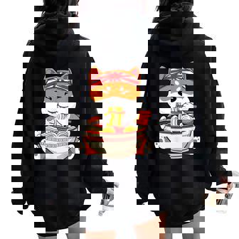 Akitahiba Inu Ramen Noodleoupoba Udon Bowl Anime Manga Felpa con cappuccio oversize da donna con stampa posteriore - Novitaregali