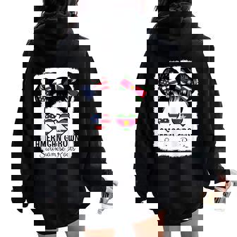 American Grown Surinamese Roots Girl Suriname Flag Heritage Women Oversized Hoodie Back Print | Mazezy