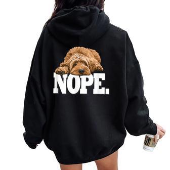& Nope Napping Goldendoodle Doodle Lover Women Oversized Hoodie Back Print - Thegiftio UK