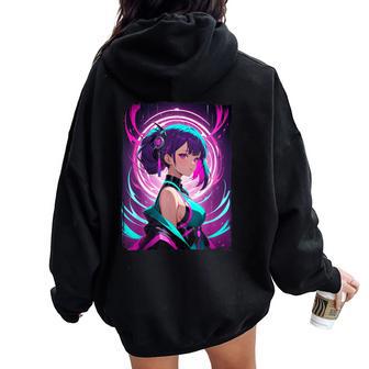 Animegirl Anime Manga Beauté Mignon Et Cool Fille 14 Sweat à capuche oversize pour femme avec imprimé dans le dos - Cadeauxyz