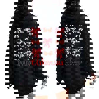 Arkansas Women Toddler Girls Kids Coquette Bow For Lover Women Oversized Hoodie Back Print | Mazezy