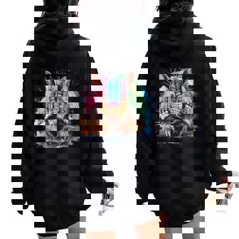 Armadillo Woman Colorful Watercolor Armadillo Women Oversized Hoodie Back Print | Mazezy