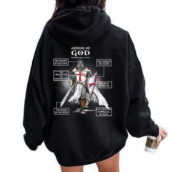 Armor Of God Knight Templar Christian Women Oversized Hoodie Back Print - Thegiftio UK
