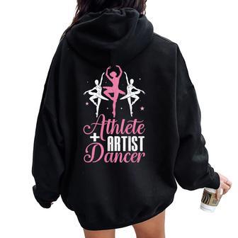 Artista Atleta Igual Bailarina Ballet Bailarina Danza Gráfico In Mangas Women Oversized Hoodie Back Print - Regaloses