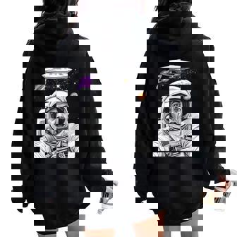 Astronaut Shocked By Ufo – Space Adventure Idea Women Oversized Hoodie Back Print - Thegiftio