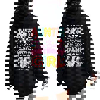 Auntie Of The Two Sweet Birthday Girl Donut 2Nd Birthday Women Oversized Hoodie Back Print | Seseable FR