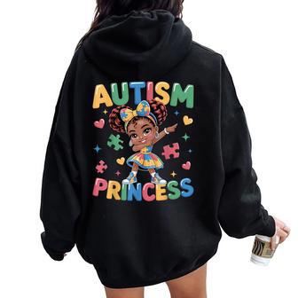 Autism Princess Coquette Bow Daughter Autism Awareness Girls Women Oversized Hoodie Back Print - Thegiftio UK