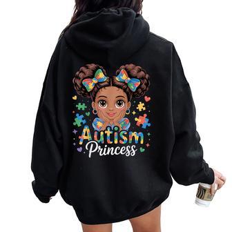 Autism Princess Coquette Bow Daughter Autism Awareness Girls Women Oversized Hoodie Back Print | Seseable UK