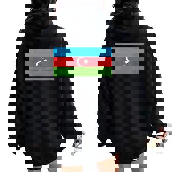 Azerbaijan Azeri National Flag Day Independence Tricolor Women Oversized Hoodie Back Print | Mazezy