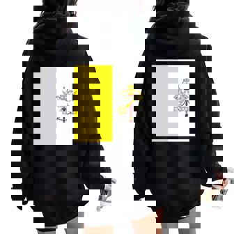 Bandera De La Ciudad Delaticano Regalo Del Estado Papal Católico Hombres Es Women Oversized Hoodie Back Print - Regaloses