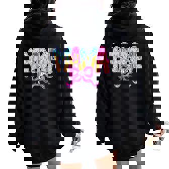 Baseball Mama Drip Ice Cream Baseball Mom Mother's Day Women Oversized Hoodie Back Print - Thegiftio