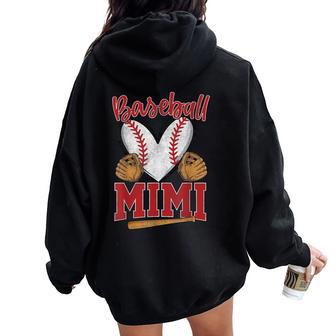 Baseball Mimi Baseball Player Grandma Baseball Game Day Women Oversized Hoodie Back Print | Seseable UK