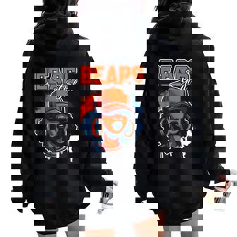 Bear Girl Black Sports Lover Afro Athletic Melanin Women Oversized Hoodie Back Print | Seseable FR