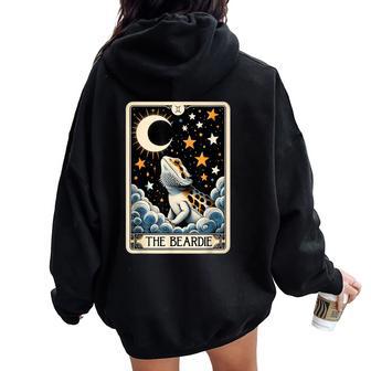 Bearded Dragon Tarot Card Beardie Mom Beardie Dad Women Women Oversized Hoodie Back Print - Thegiftio