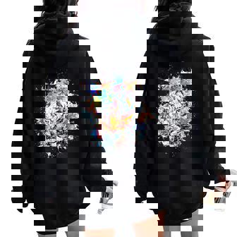 Beelegant 加熱虎 水彩画 面白い虎 レディース オーバーサイズ パーカー バックプリント - Kawaiitshirt