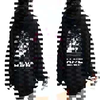 Beetle Juice Maybe This Is Heaven Adam Barbara Women Oversized Hoodie Back Print | Mazezy