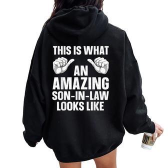 Best Son In Law For Boys From Mother In Law Son In Law Women Oversized Hoodie Back Print - Thegiftio