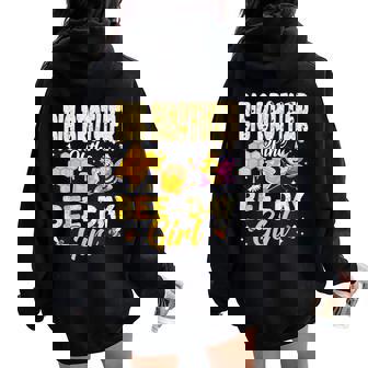 Big Brother Of The Bee Day Girl Birthday Family Matching Women Oversized Hoodie Back Print | Mazezy