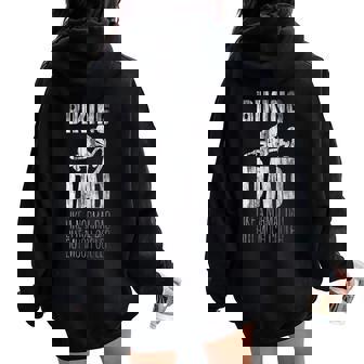 Biking Dad Like Normal Dad But Cooler Bike In The Jump Women Oversized Hoodie Back Print | Mazezy