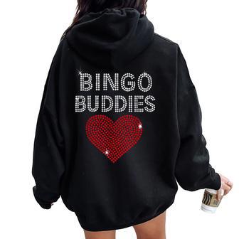 Bingo Buddies Bingo Lover Cute Heart Game Girls Women Oversized Hoodie Back Print | Seseable CA