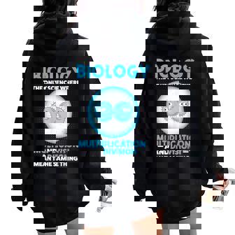 Biology Facts Science Teacher Student Biologist Women Oversized Hoodie Back Print - Thegiftio