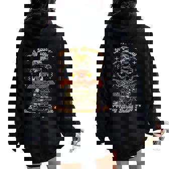 Birthday Aries Queen Camo Black Woman African Zodiac Afro Women Oversized Hoodie Back Print | Seseable CA