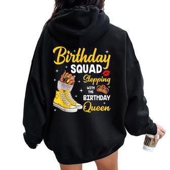 Birthday Squad Stepping With The Birthday Queen Shoes Nails Women Oversized Hoodie Back Print - Thegiftio UK