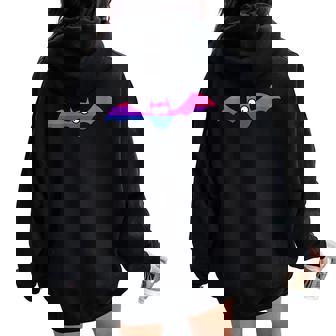 Bisexual Bat For Halloween Spooky Pride Women Oversized Hoodie Back Print | Mazezy