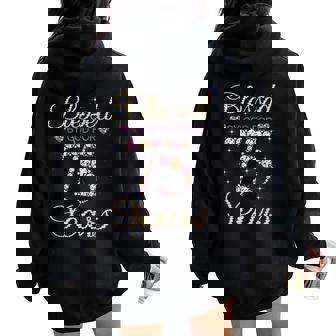 Blessed By God For 75 Years 75Th Birthday Women Women Oversized Hoodie Back Print - Thegiftio