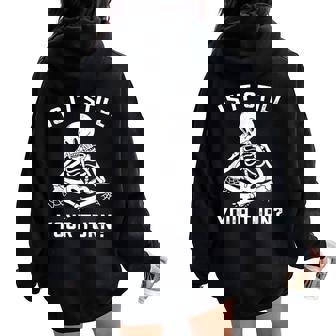 Board Game Player Waiting Skeleton Halloween Gamer Women Women Oversized Hoodie Back Print | Seseable UK