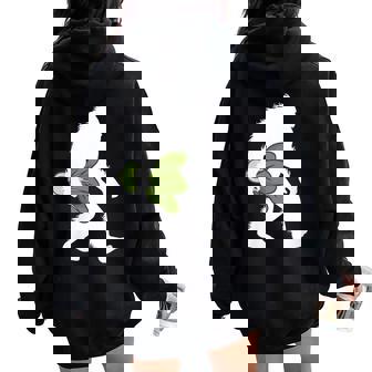 Bok Choy Bigfoot Holding Chinese Cabbage Vegetable Sasquatch Women Oversized Hoodie Back Print | Mazezy