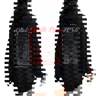 Bookish Christmas North Pole Book Club Santa Book Worm Women Oversized Hoodie Back Print | Mazezy