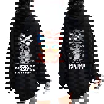 Boricua Coqui Frog Puerto Rico Puerto Rican Woman Women Oversized Hoodie Back Print | Mazezy